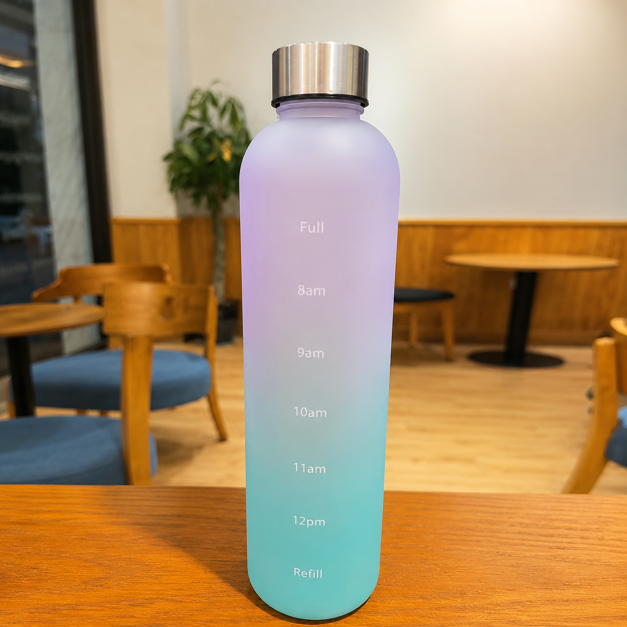 1-Liter Water Bottle with Time Markers
