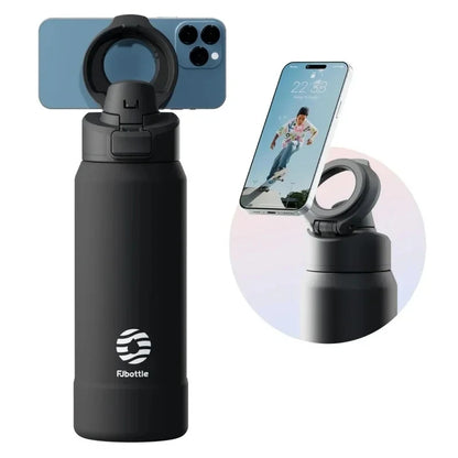 MagSnap Bottle Pro with magnetic phone holder for hands-free hydration and convenience.