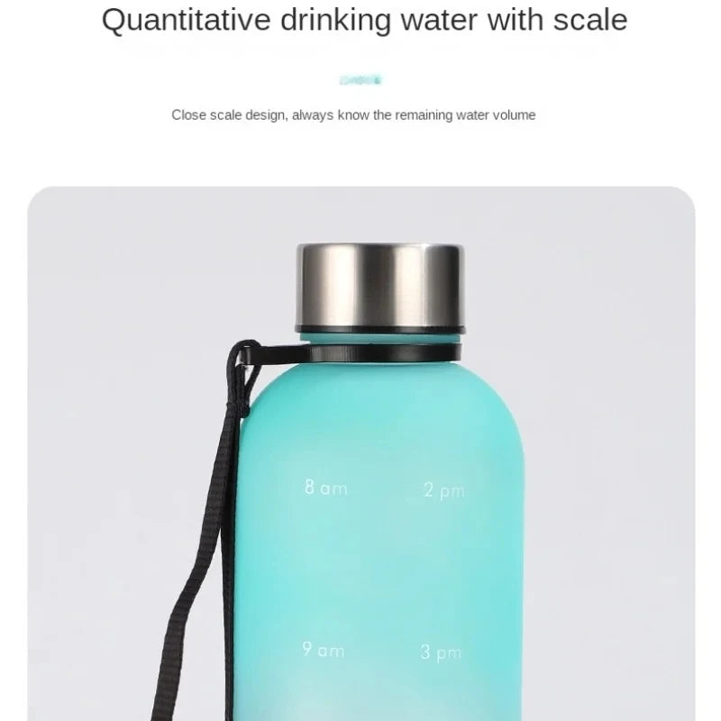 1-Liter Motivational Water Bottle with Time Markers