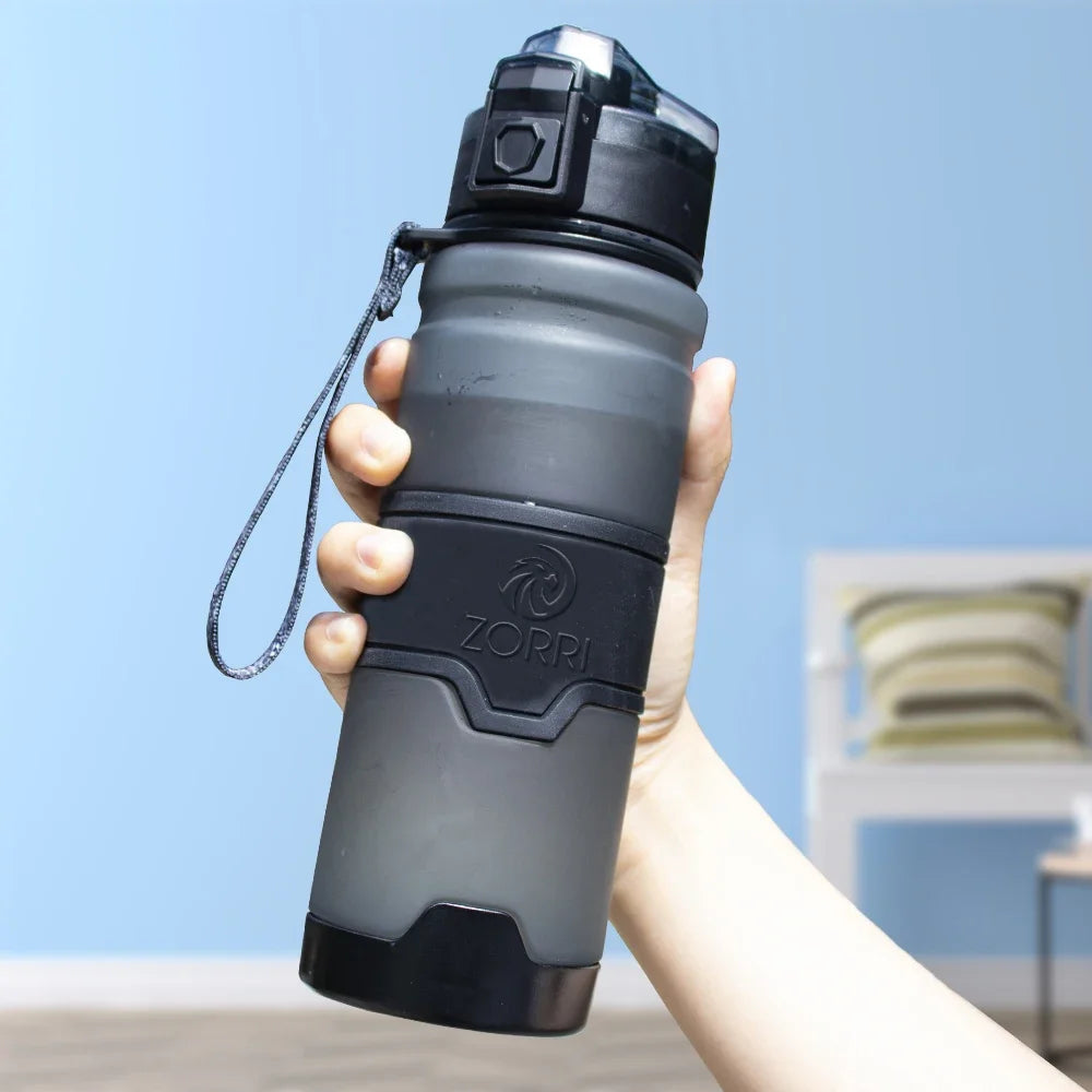 HydroLock Sport Bottle held in hand, featuring a leak-proof design and comfortable grip, perfect for hydration on the go.