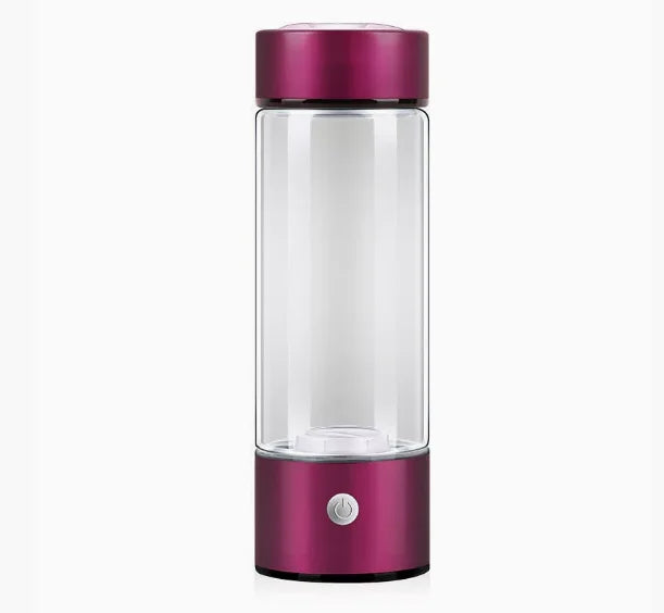 Hydrogen Boost Bottle in sleek pink design for creating hydrogen-rich water on the go.