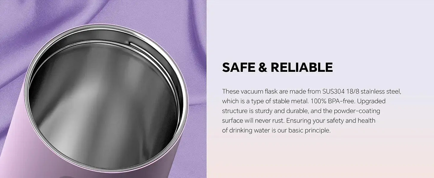 PureSip Thermal Bottle stainless steel interior showcasing safety and durability for hot and cold drinks.