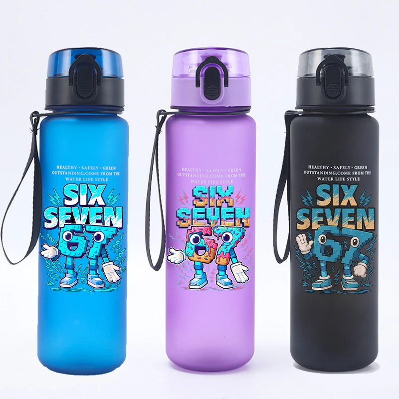 Three colorful kids water bottle with cartoon design with cartoon design, featuring fun character prints and easy-carry straps.