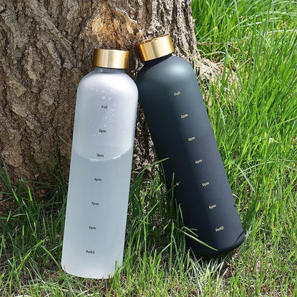 1-Liter Motivational Water Bottle with Time Markers