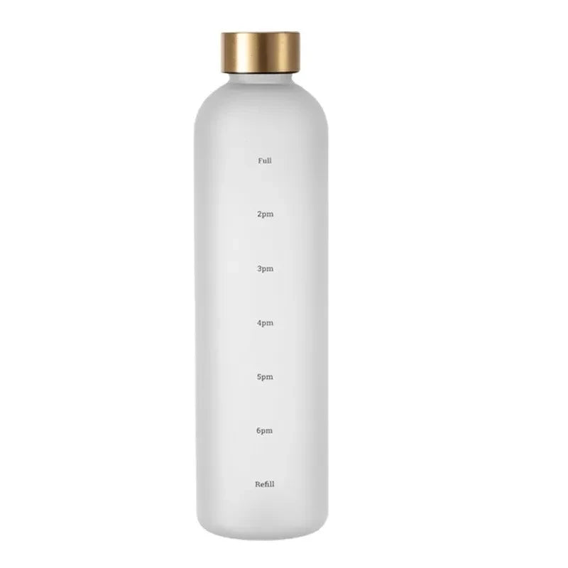 1-Liter Motivational Water Bottle with Time Markers