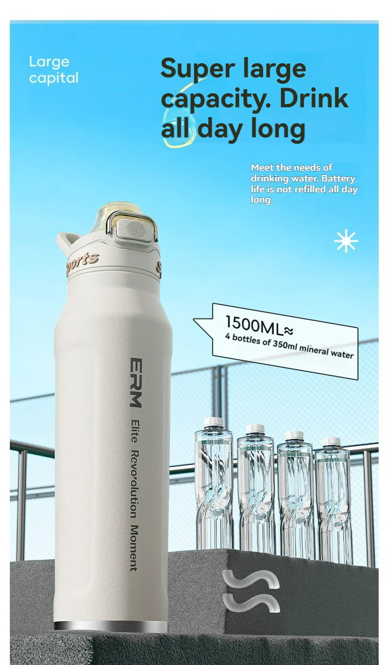 ArcticLock Bottle with super large capacity, 1500ML, ideal for staying hydrated all day.