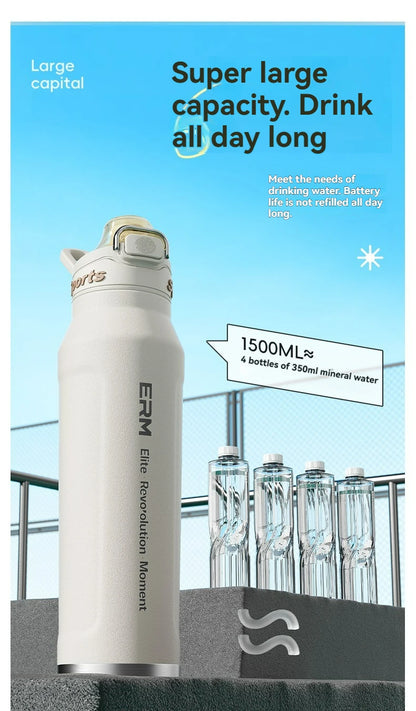 ArcticLock Bottle with super large capacity, 1500ML, ideal for staying hydrated all day.