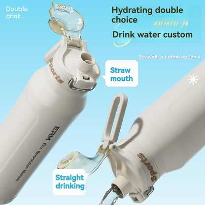 ArcticLock Bottle features dual drinking options with straw mouth and straight drinking for hydration on the go.