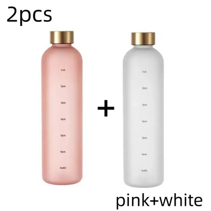 1-Liter Motivational Water Bottle with Time Markers