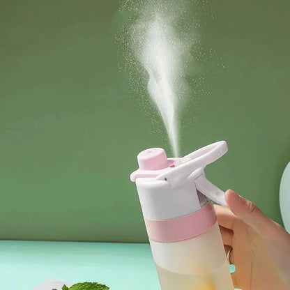 HydroMist Bottle showcasing built-in spray mist, ideal for staying cool with the cooling mist water bottle.