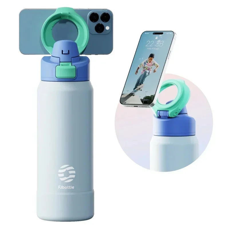 MagSnap Bottle Pro with magnetic phone holder for hands-free hydration and convenience.