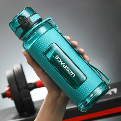 Portable BPA-Free Sports Water Bottle in hand with easy one-click lid and leak-proof design.