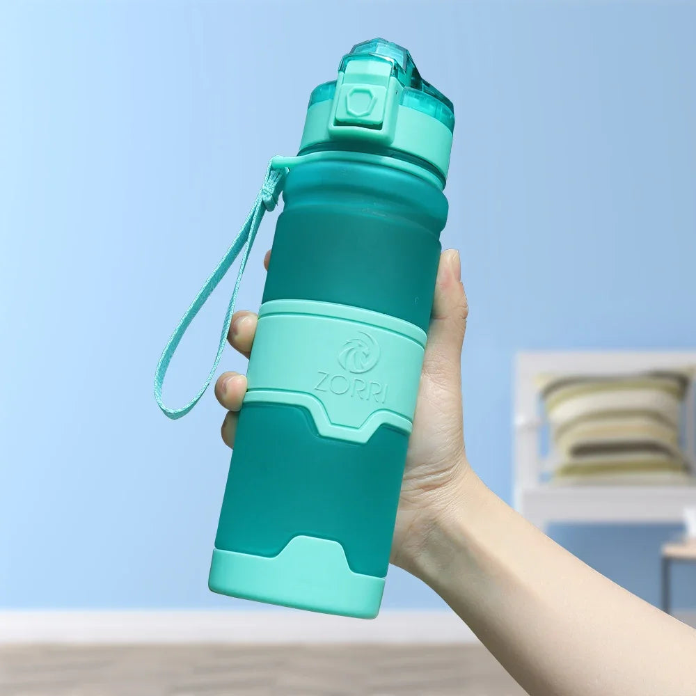 HydroLock Sport Bottle held in hand, showcasing its leak-proof design and lightweight features.