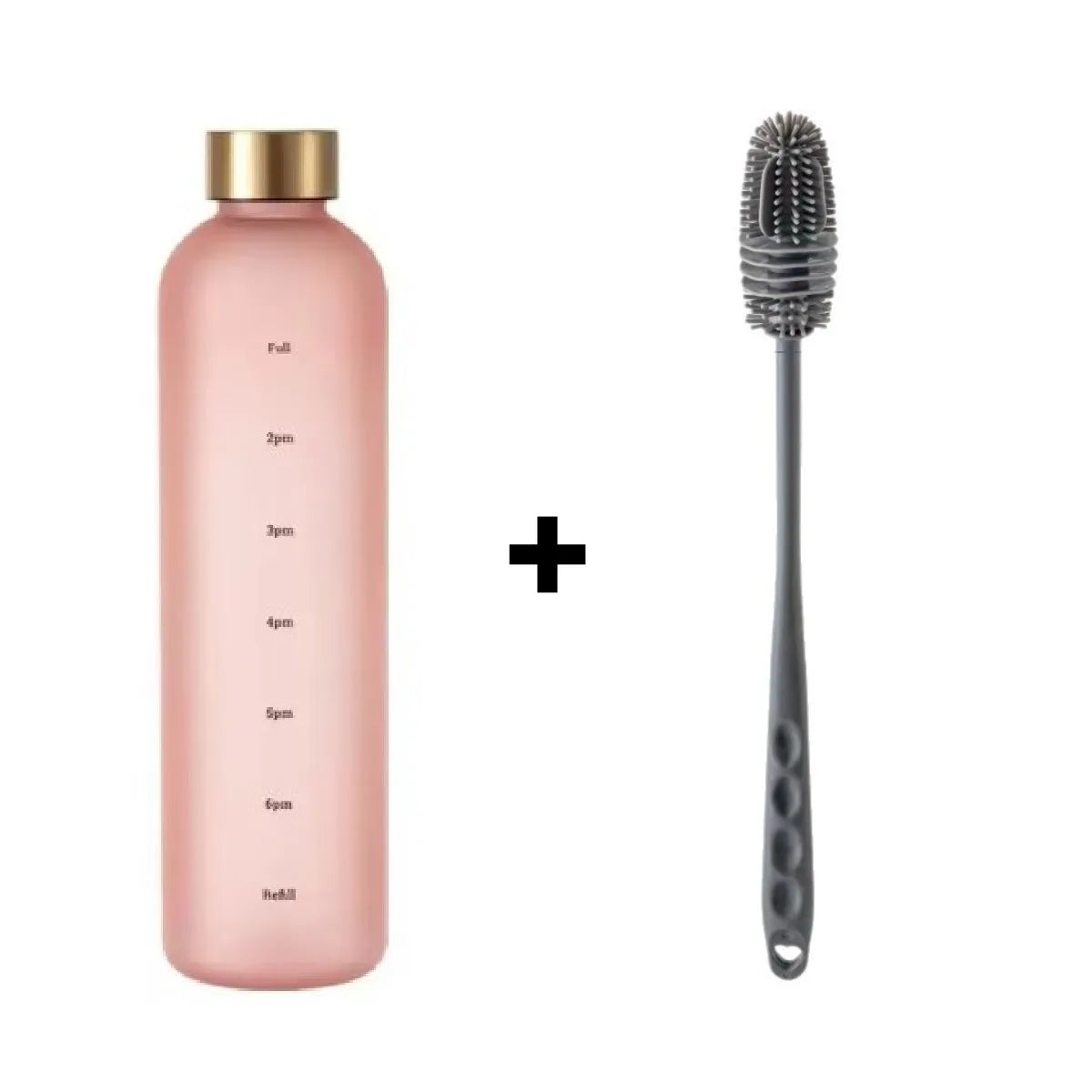 1-Liter Motivational Water Bottle with Time Markers