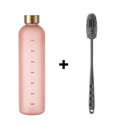 1-Liter Motivational Water Bottle with Time Markers