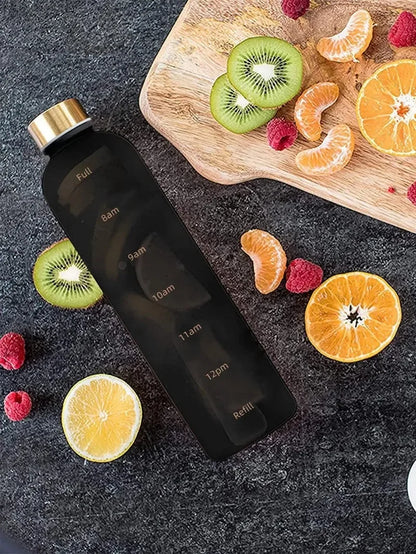 1-Liter Motivational Water Bottle with Time Markers