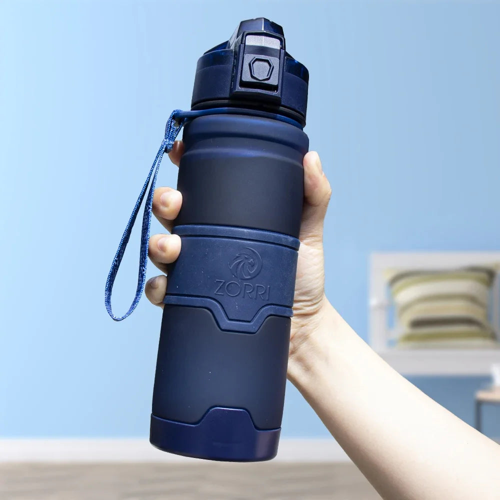 HydroLock Sport Bottle held in hand, showcasing its durable and leak-proof design for hydration on the go.